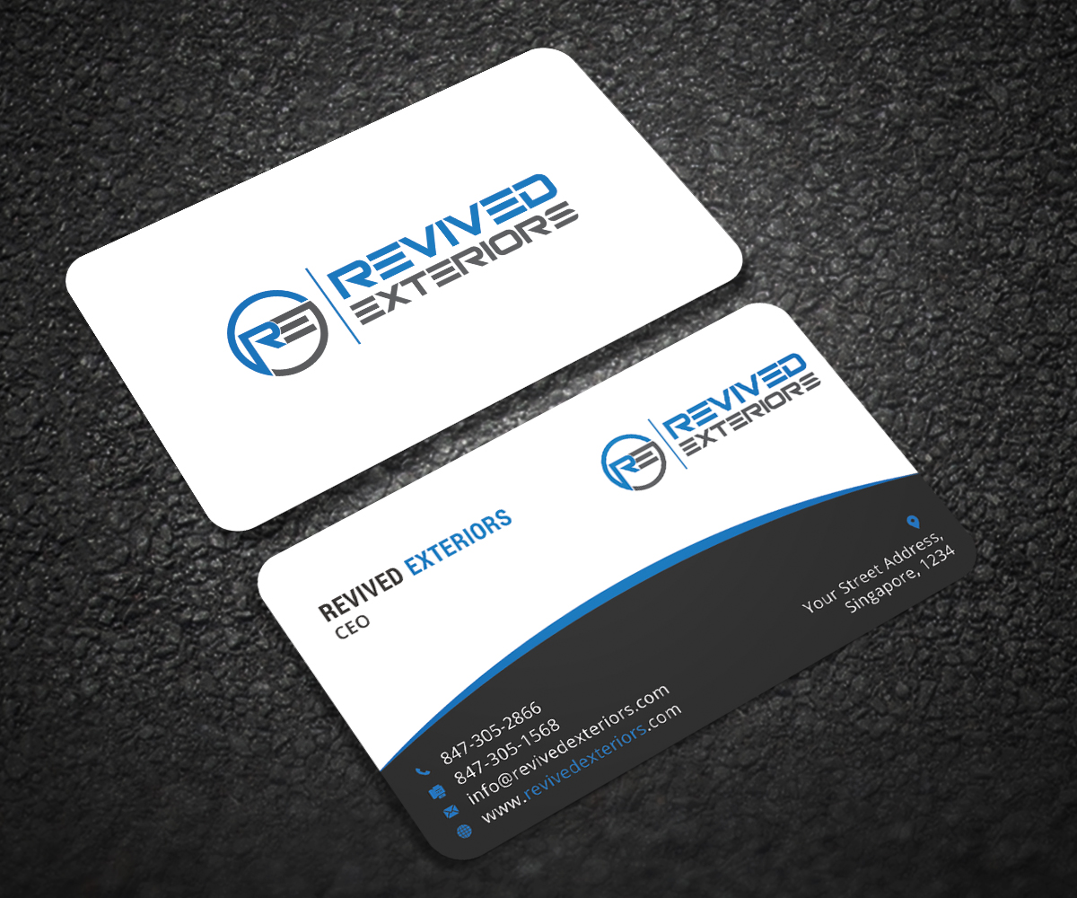 Business Card Design by Graphic Flame for Revived Exteriors, Inc. | Design #13037828