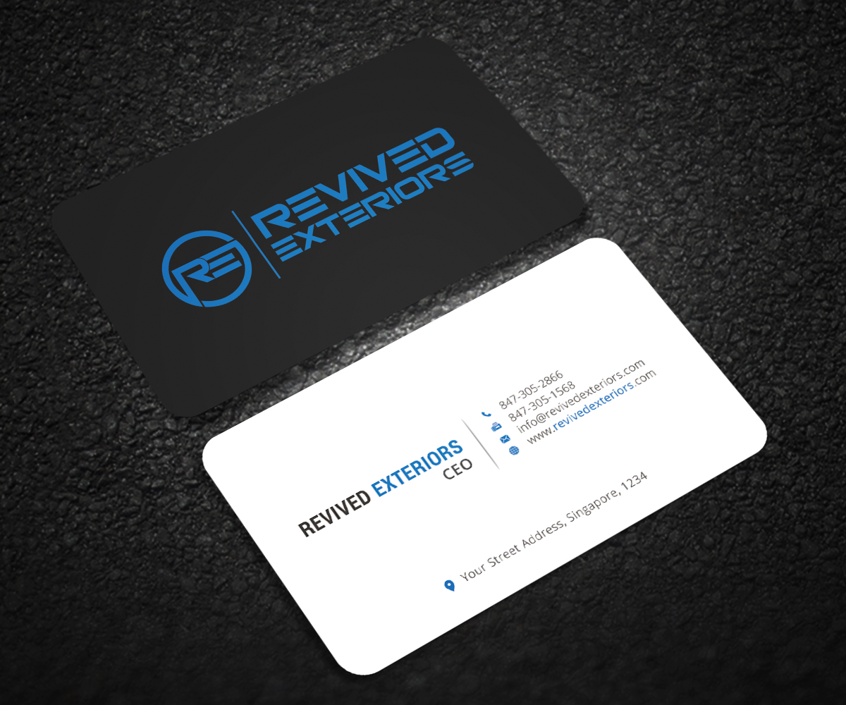 Visitenkarten-Design von Graphic Flame für Revived Exteriors, Inc. | Design #13037832