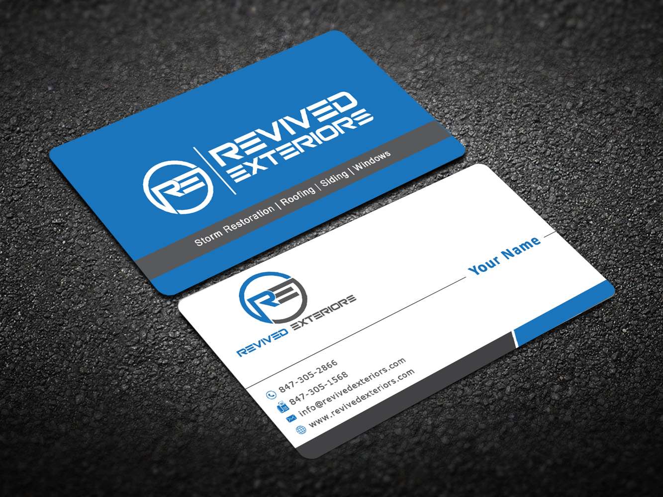 Business Card Design by Imagine Box for Revived Exteriors, Inc. | Design #13105161