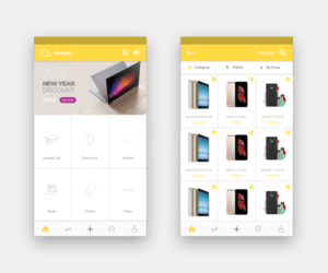 Need a FLAT UI design for mobile campus Marketplace APP  | Diseño de aplicación (App) por mxv.design