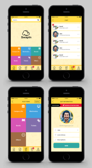 Need a FLAT UI design for mobile campus Marketplace APP  | Diseño de aplicación (App) por MIND