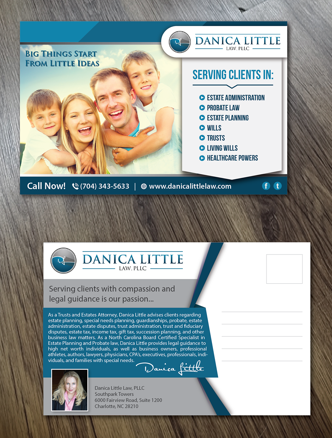 Diseño de Postal por Alexandar para Danica Little Law, PLLC | Diseño #13077686