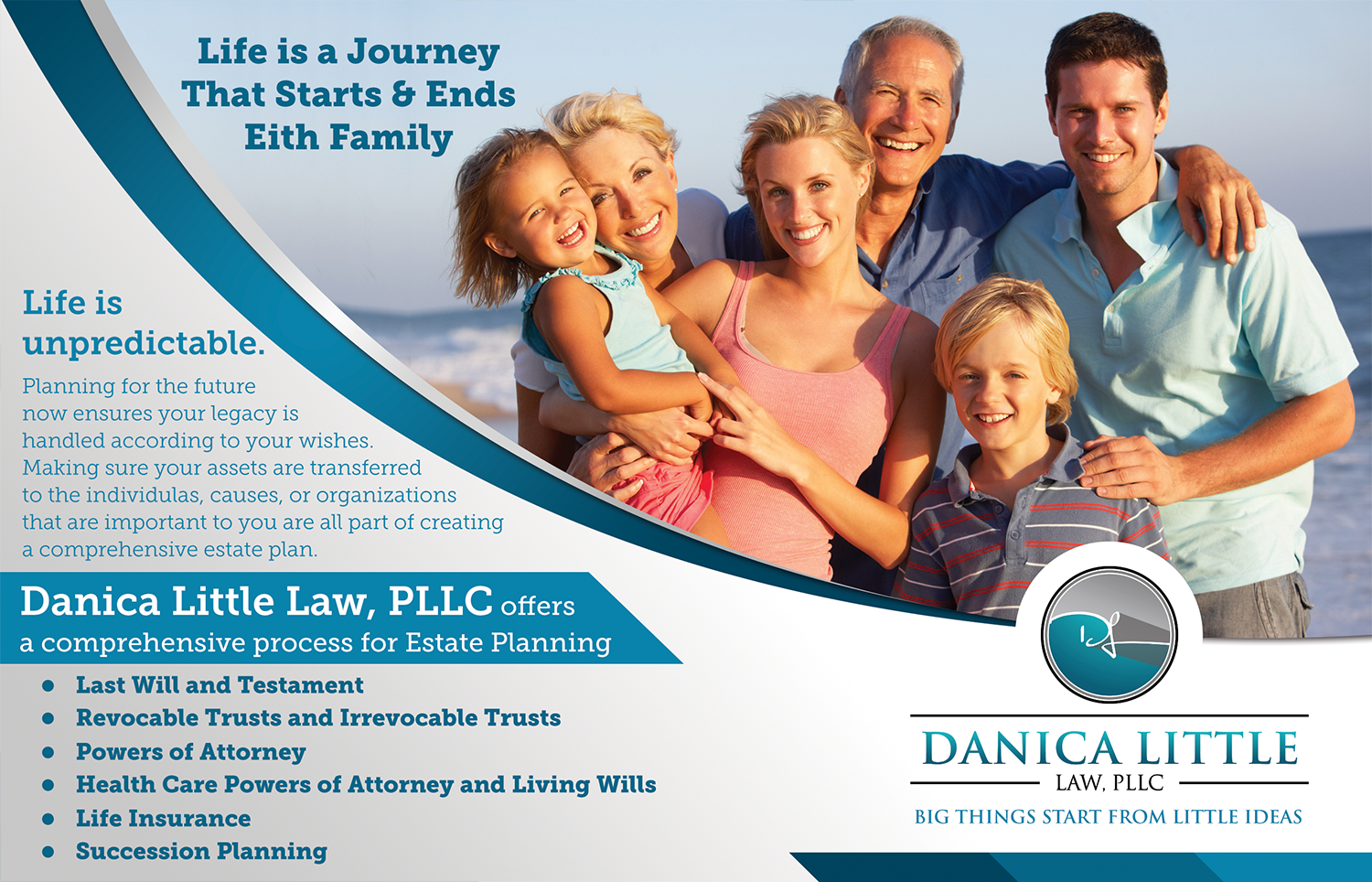 Diseño de Postal por Akshar Shailesh para Danica Little Law, PLLC | Diseño #13074405