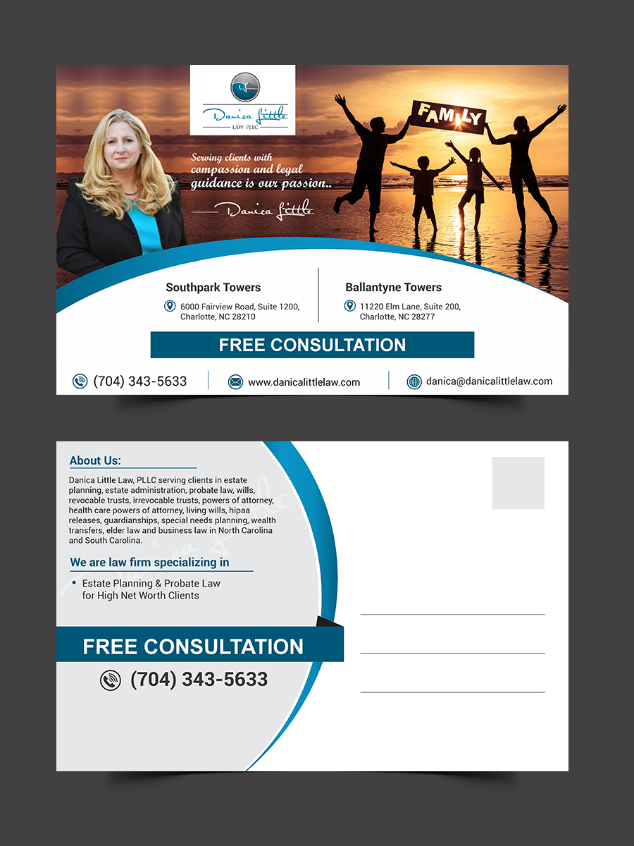 Postcard Design by ecorokerz for Danica Little Law, PLLC | Design #13092417