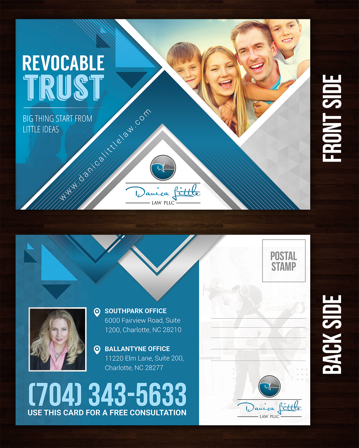 Postcard Design by SAI DESIGNS for Danica Little Law, PLLC | Design #13087098
