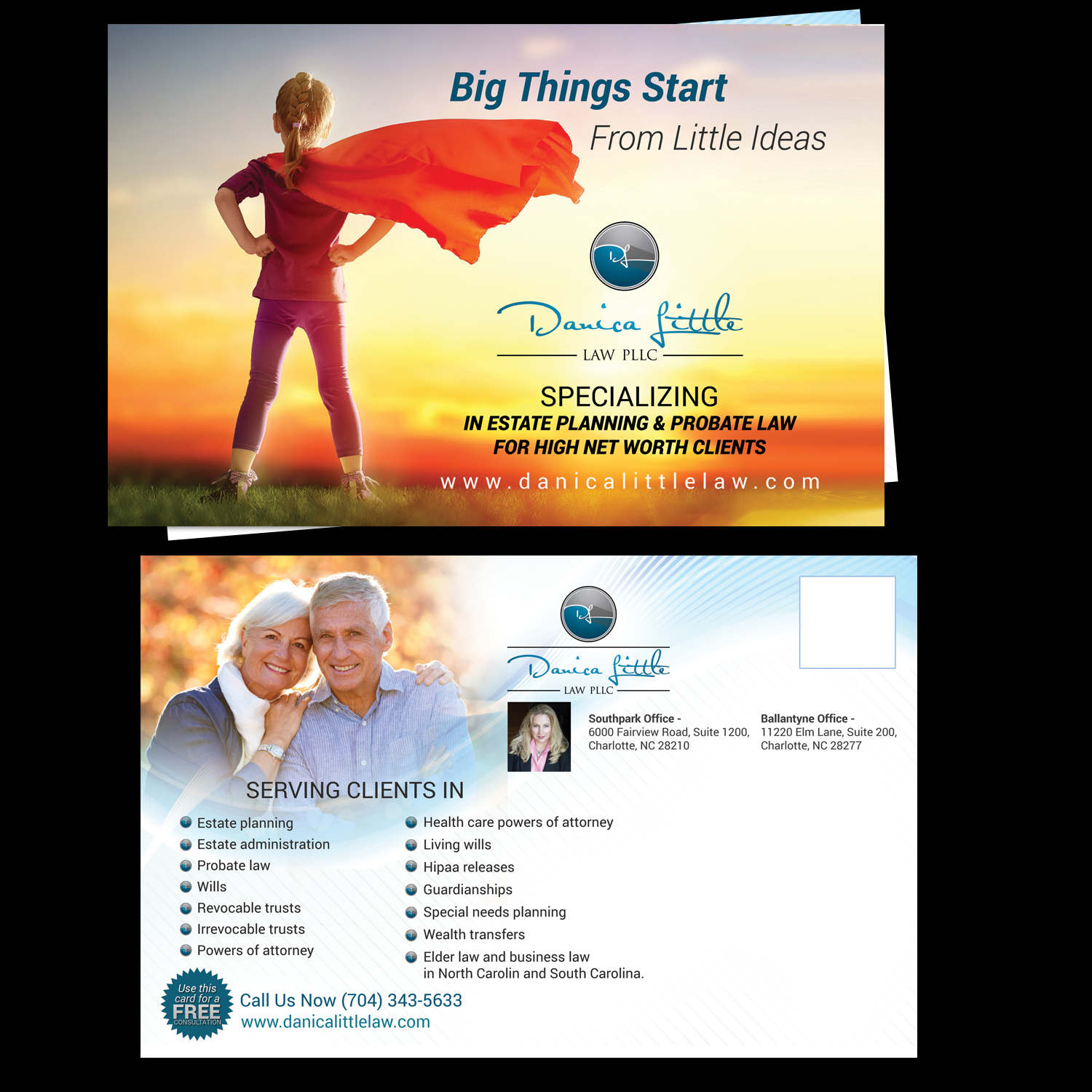 Postcard Design by uk.ggroupindia for Danica Little Law, PLLC | Design #13140252