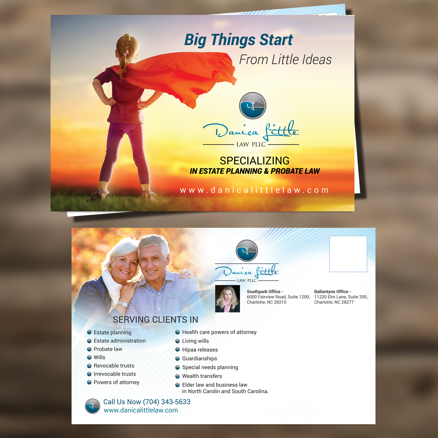 Postcard Design by uk.ggroupindia for Danica Little Law, PLLC | Design #13165794