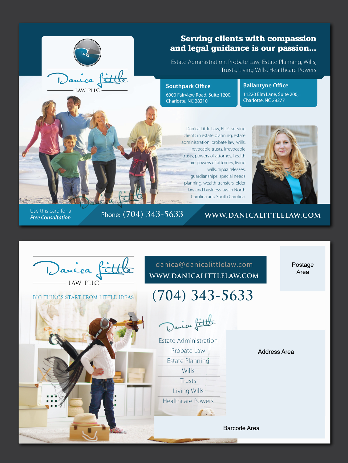Diseño de Postal por meet007 para Danica Little Law, PLLC | Diseño #13083827