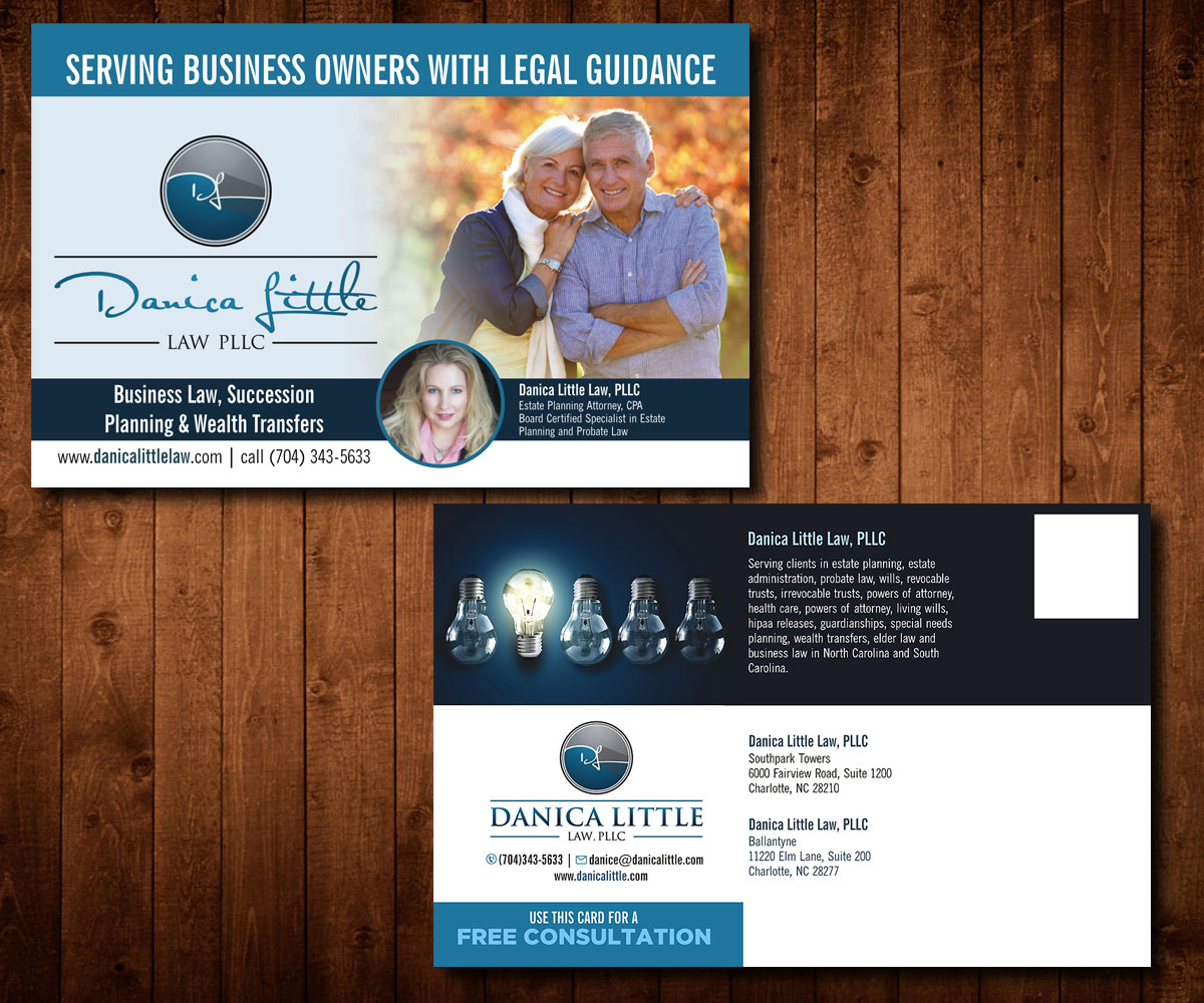 Diseño de Postal por Designers Hub para Danica Little Law, PLLC | Diseño #13122974