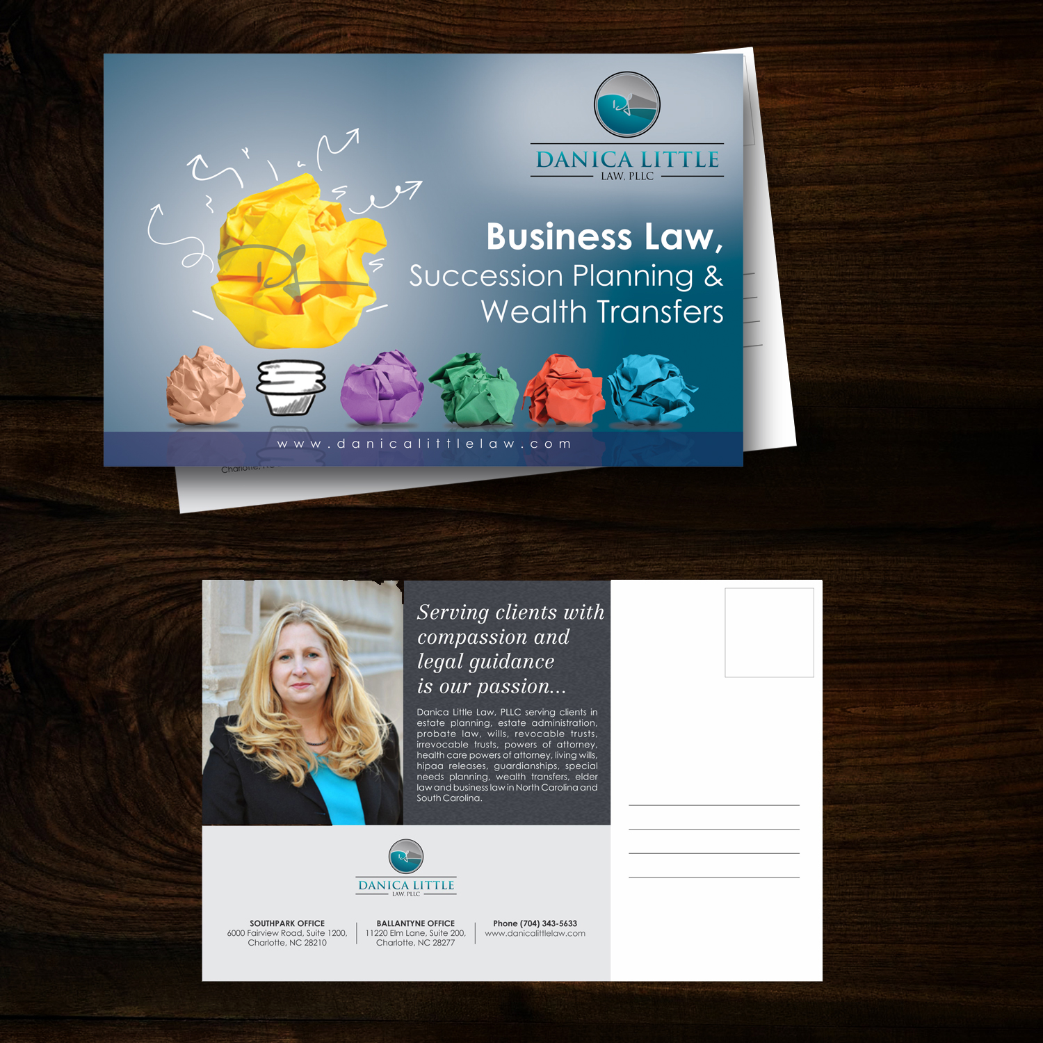 Postkarten-Design von uk für Danica Little Law, PLLC | Design #13082502