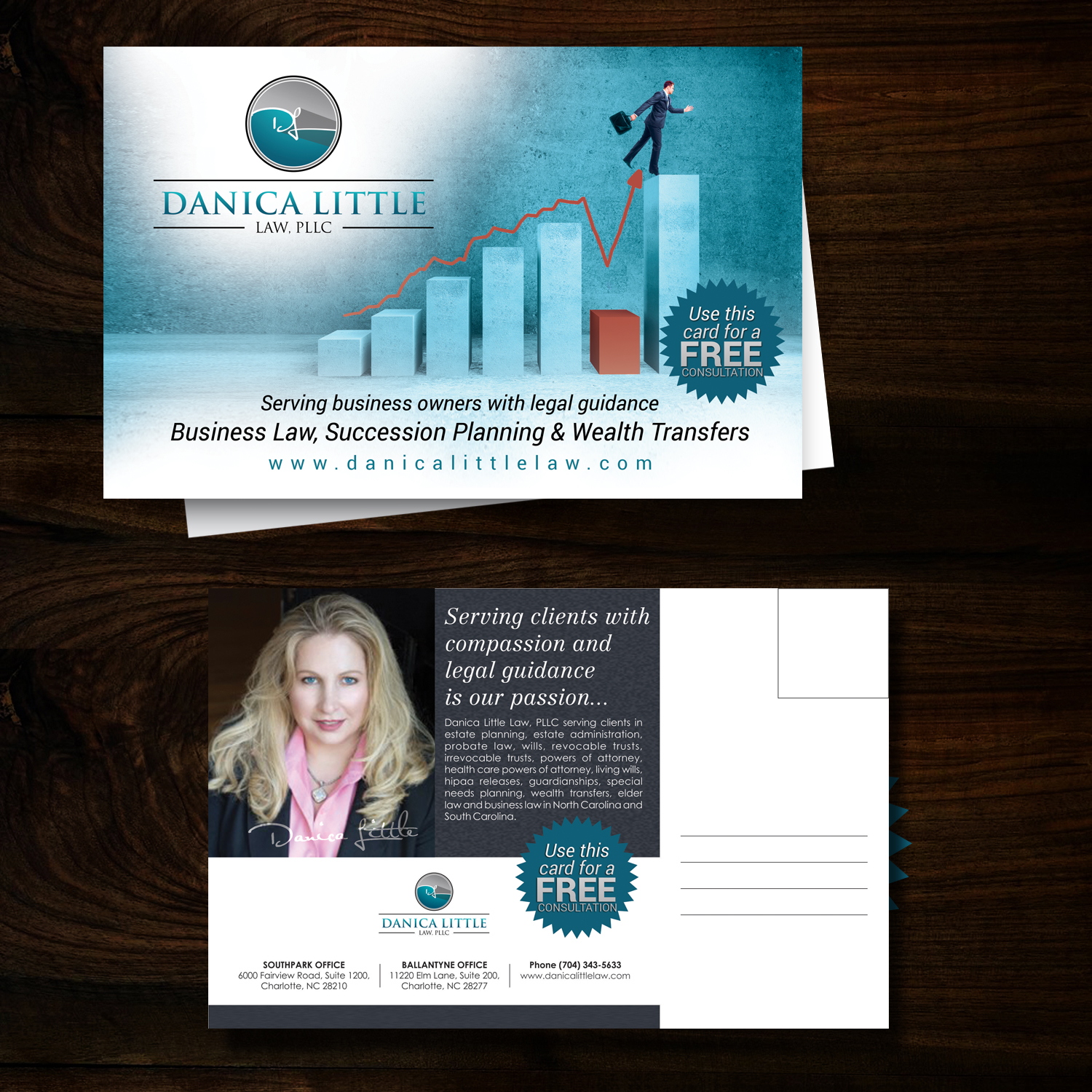 Postcard Design by uk for Danica Little Law, PLLC | Design #13085050