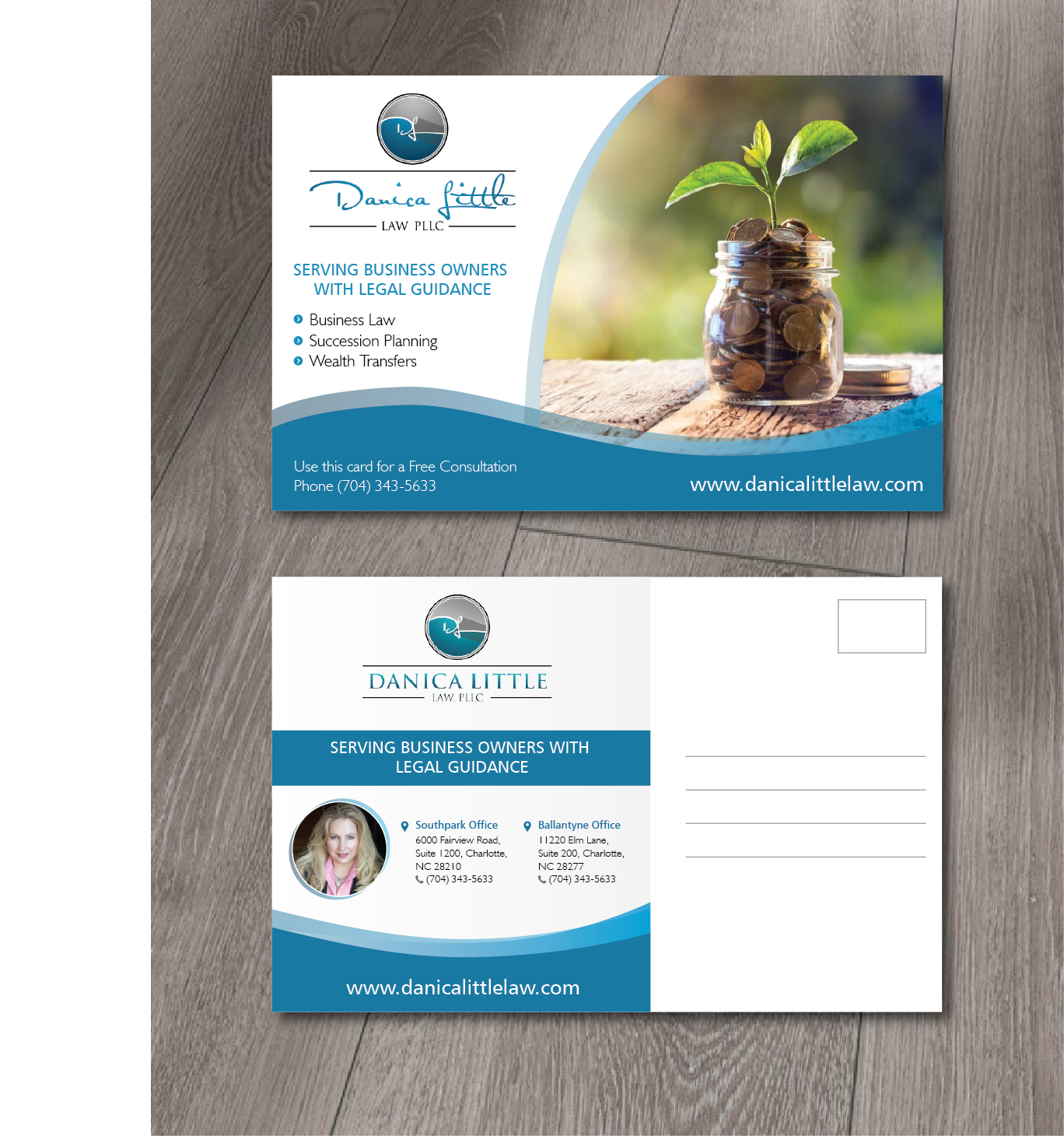 Postcard Design by alex989 for Danica Little Law, PLLC | Design #13073744
