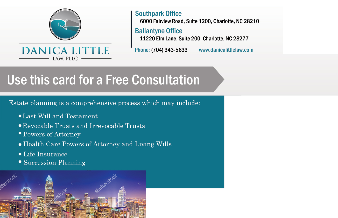 Postkarten-Design von Parul für Danica Little Law, PLLC | Design #13096551