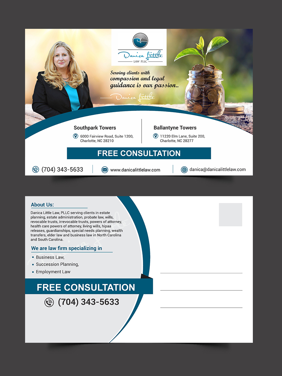 Postcard Design by ecorokerz for Danica Little Law, PLLC | Design #13071925