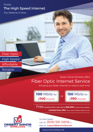 Fiber Optic Internet flyer promotion Winter 2016-2017 | Diseño de Flyer por Akshar Shailesh