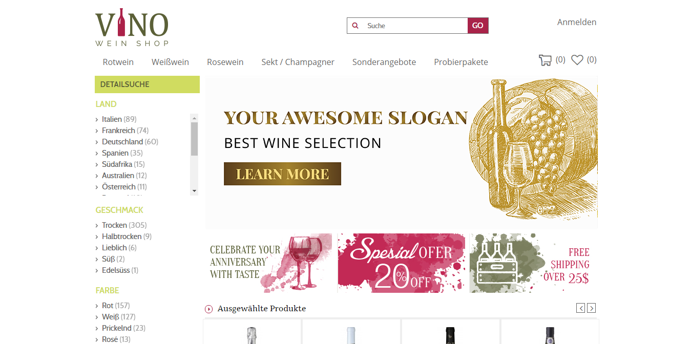 Graphic Design by Kristina Andonoff for John's Weinshop | Design #13370540