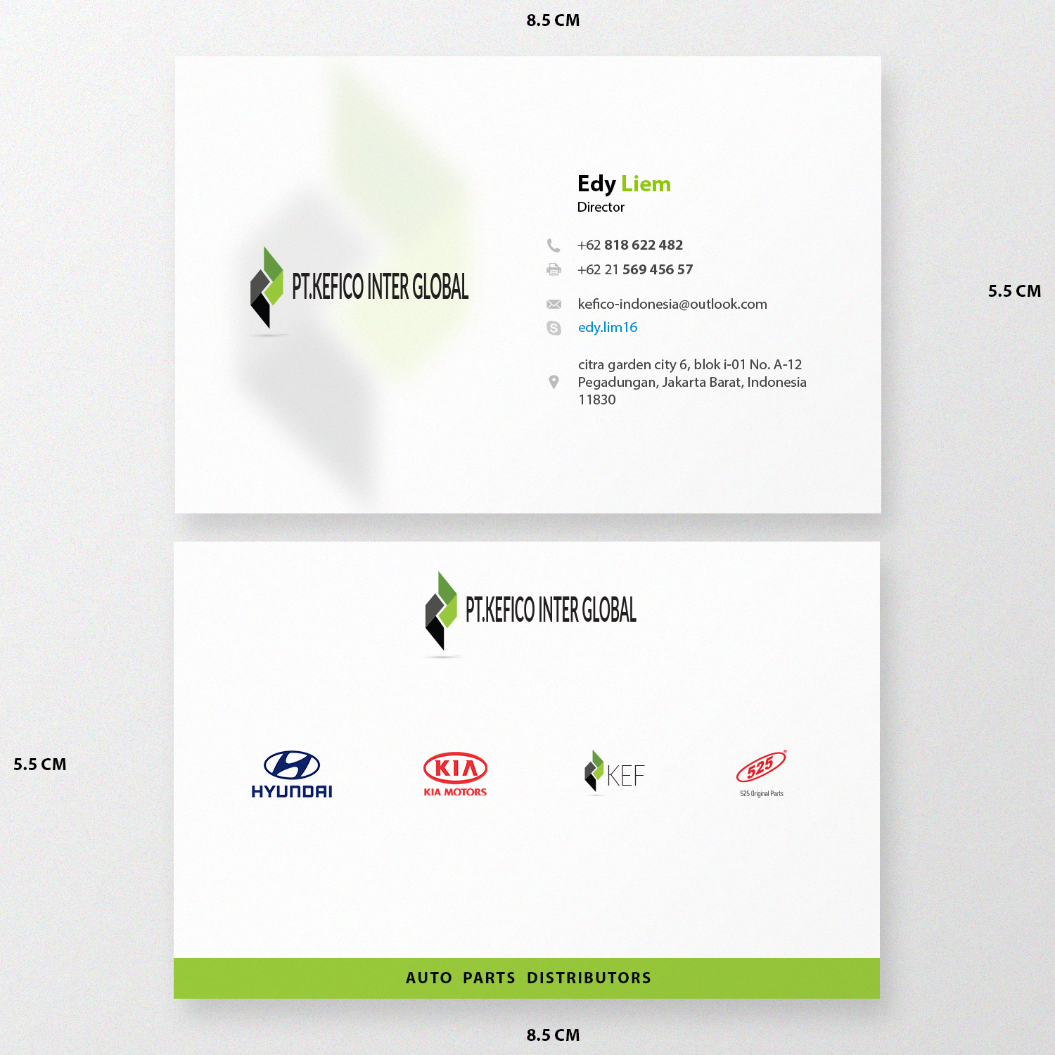 Business Card Design by nukers for PT.KEFICO INTER GLOBAL | Design #13122470