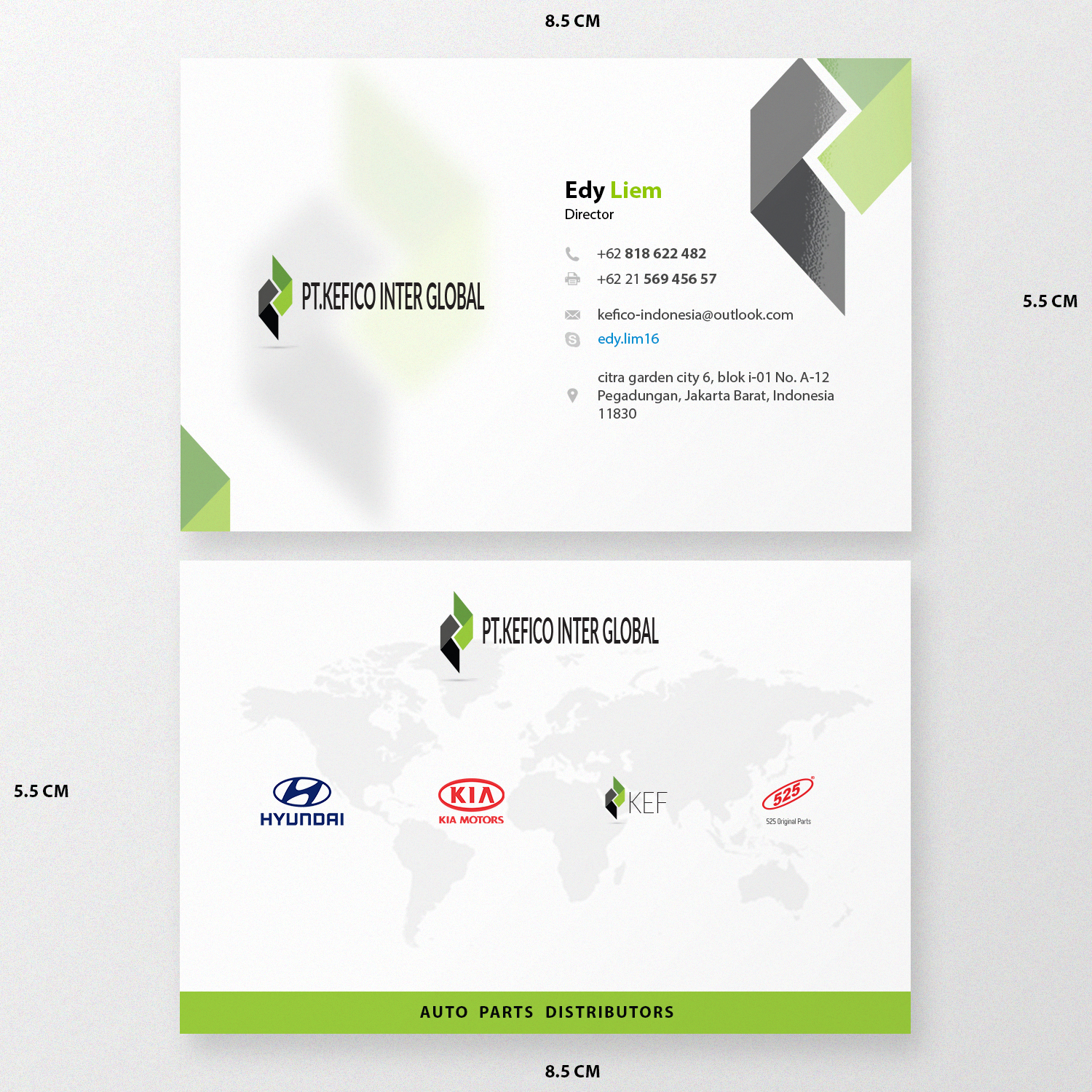 Business Card Design by nukers for PT.KEFICO INTER GLOBAL | Design #13122471