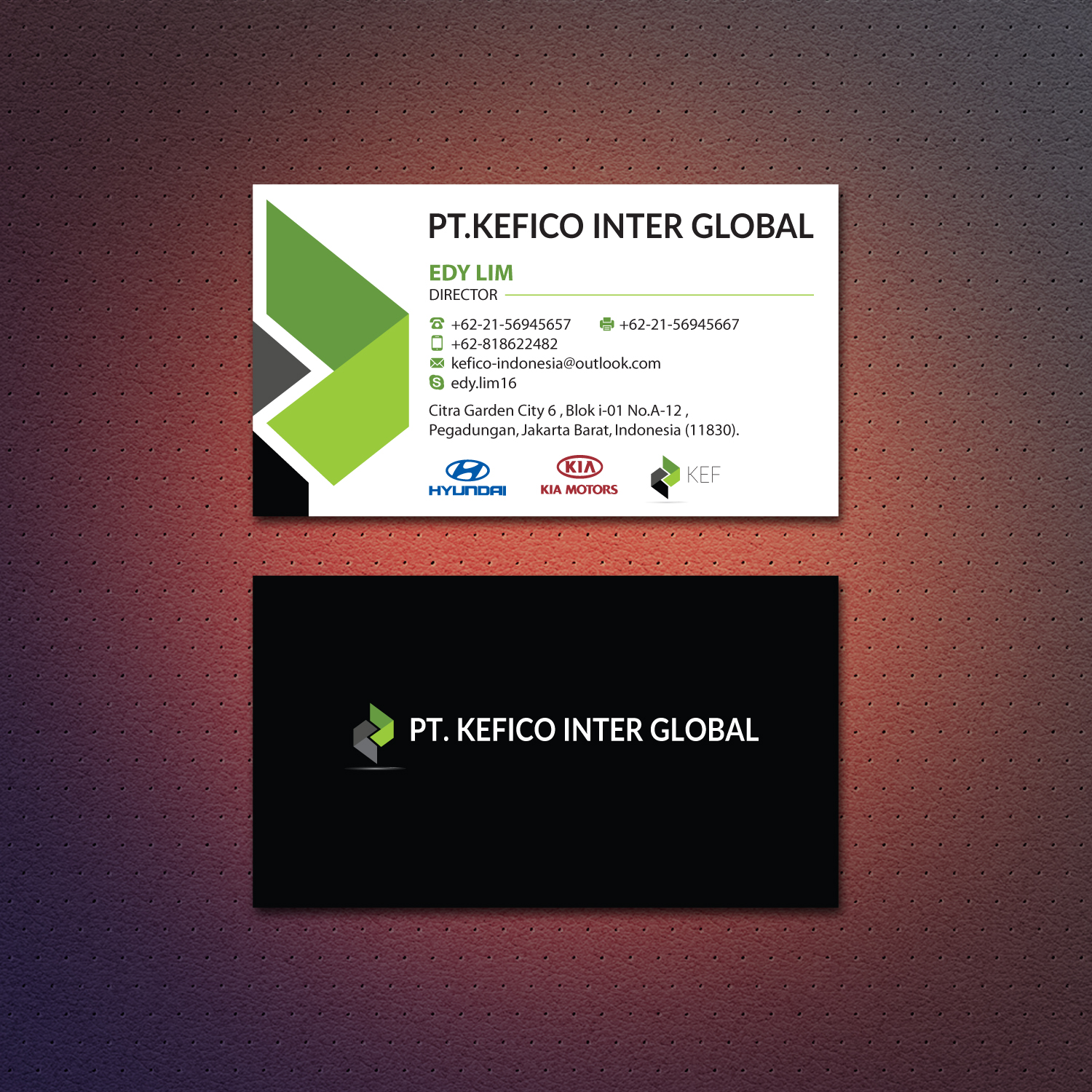 Business Card Design by Dezero for PT.KEFICO INTER GLOBAL | Design #13090001