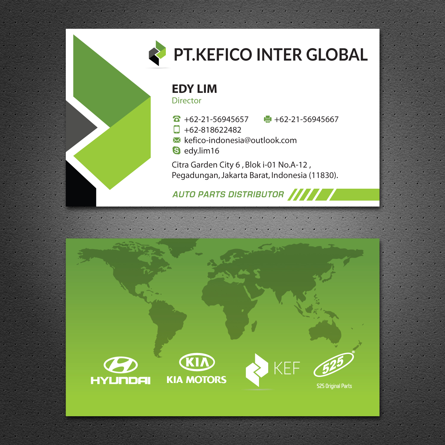 Business Card Design by Dezero for PT.KEFICO INTER GLOBAL | Design #13101662