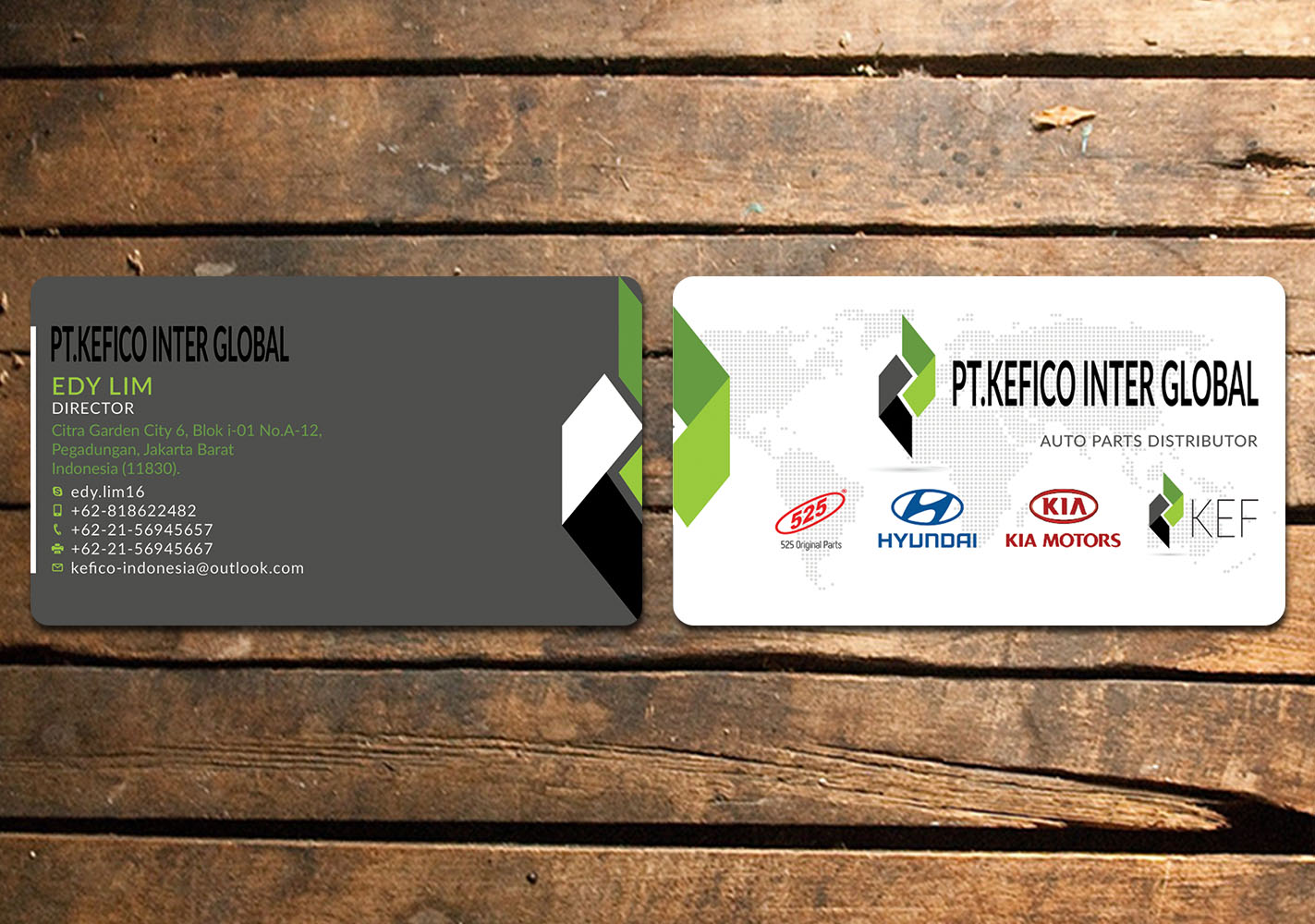 Business Card Design by Verified artistry (Design garden) for PT.KEFICO INTER GLOBAL | Design #13161597