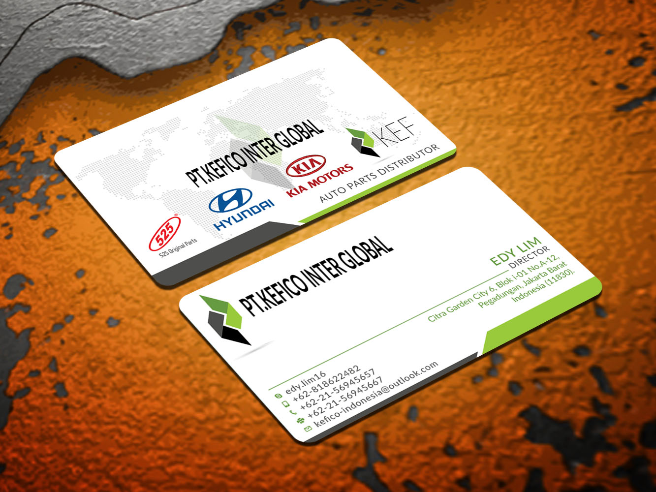 Business Card Design by Verified artistry (Design garden) for PT.KEFICO INTER GLOBAL | Design #13161598