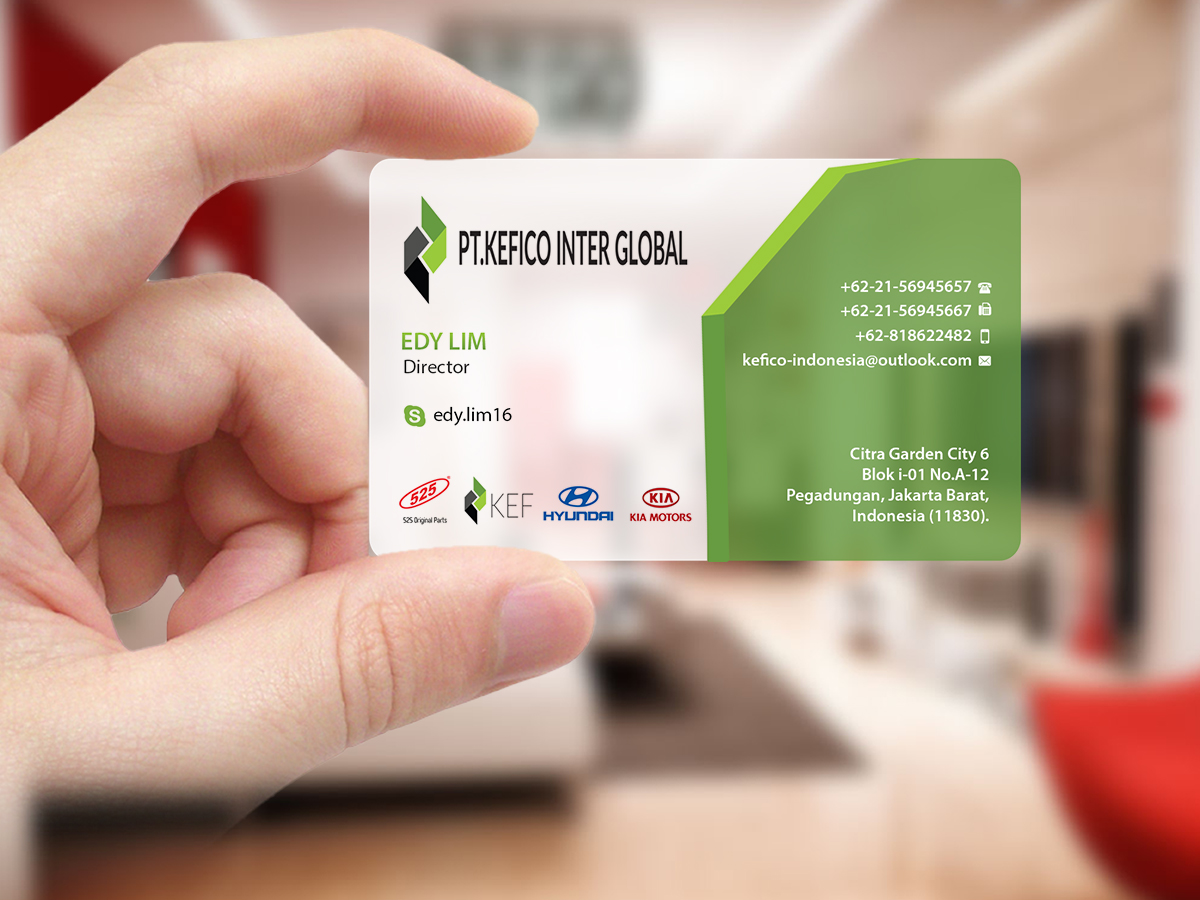 Business Card Design by Creations Box 2015 for PT.KEFICO INTER GLOBAL | Design #13100788