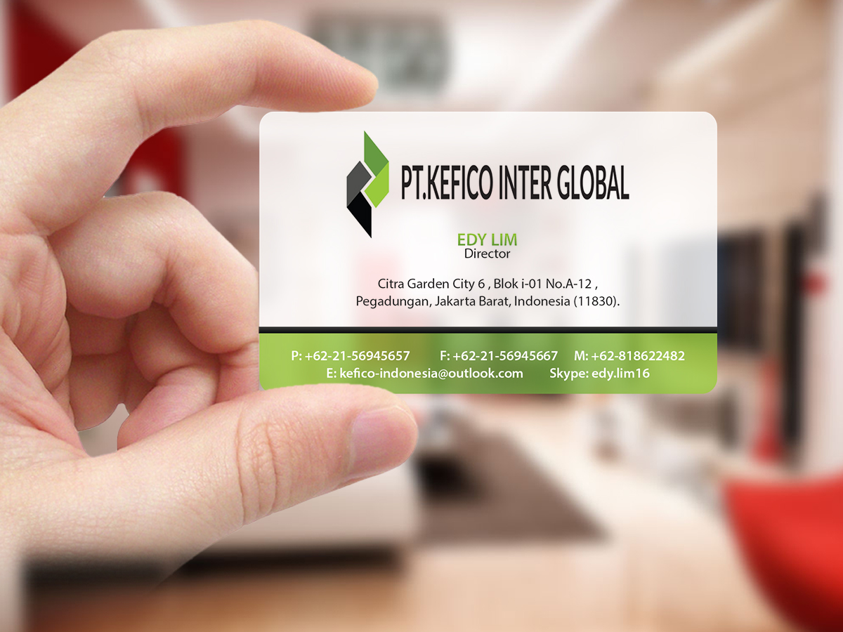 Business Card Design by Creations Box 2015 for PT.KEFICO INTER GLOBAL | Design #13100797