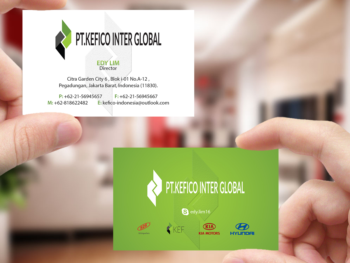Business Card Design by Creations Box 2015 for PT.KEFICO INTER GLOBAL | Design #13100799