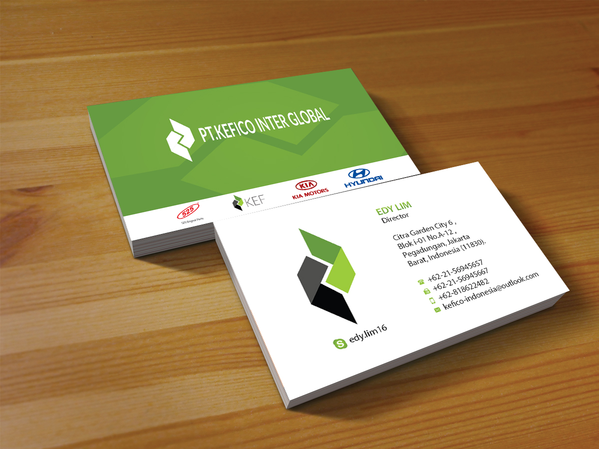 Business Card Design by Creations Box 2015 for PT.KEFICO INTER GLOBAL | Design #13100801