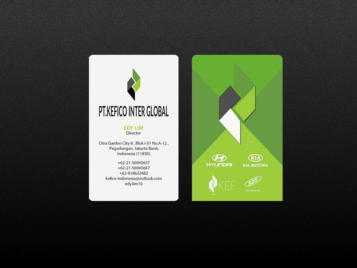 Business Card Design by Creations Box 2015 for PT.KEFICO INTER GLOBAL | Design #13100816