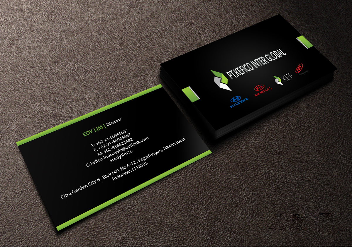 Business Card Design by Creations Box 2015 for PT.KEFICO INTER GLOBAL | Design #13100823