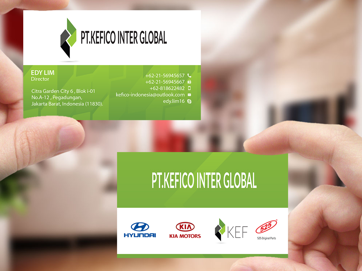 Business Card Design by Creations Box 2015 for PT.KEFICO INTER GLOBAL | Design #13100843