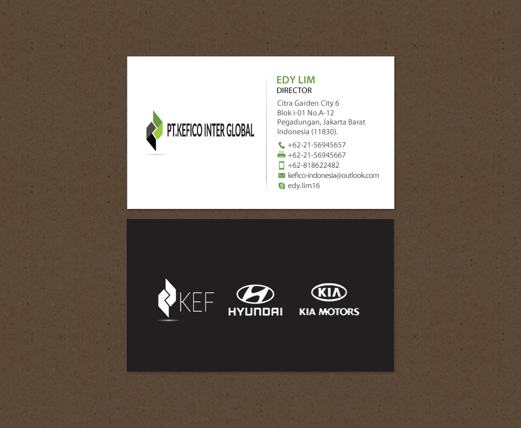 Business Card Design by chandrayaan.creative for PT.KEFICO INTER GLOBAL | Design #13093856