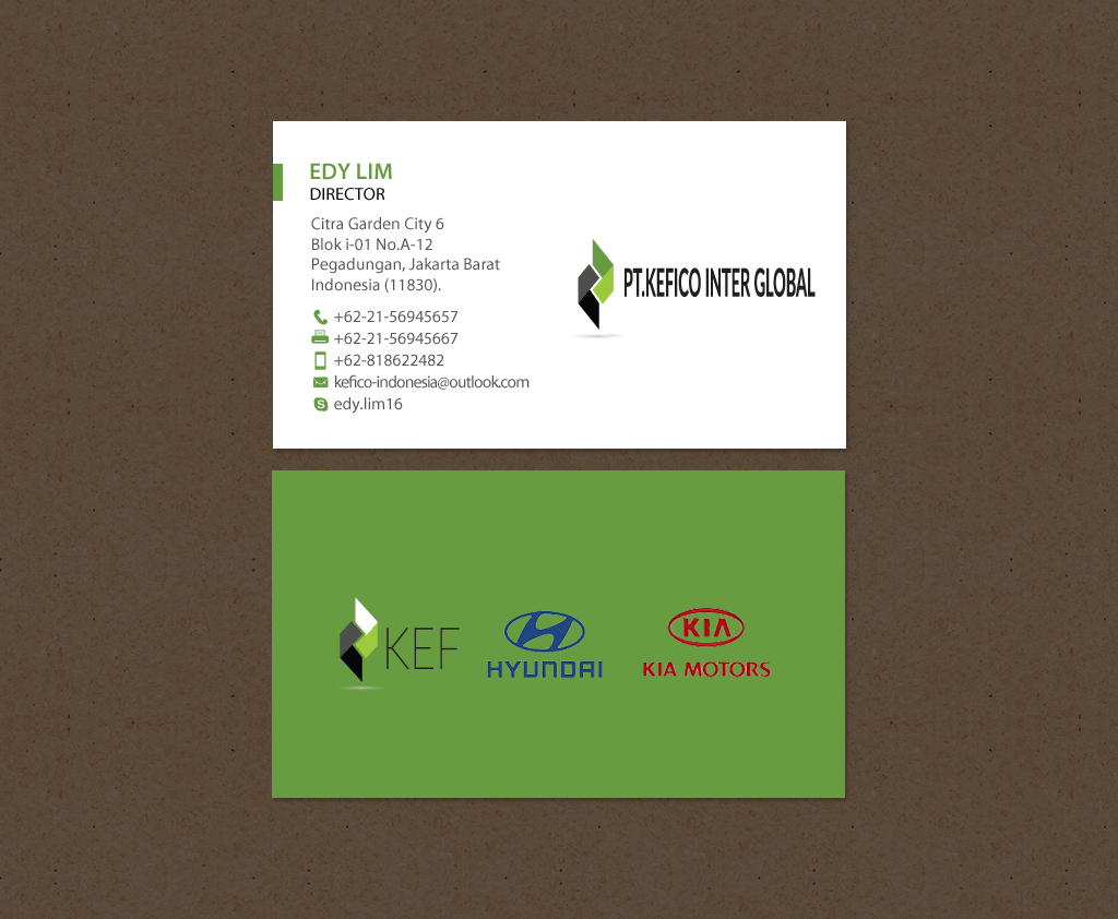 Business Card Design by chandrayaan.creative for PT.KEFICO INTER GLOBAL | Design #13093857