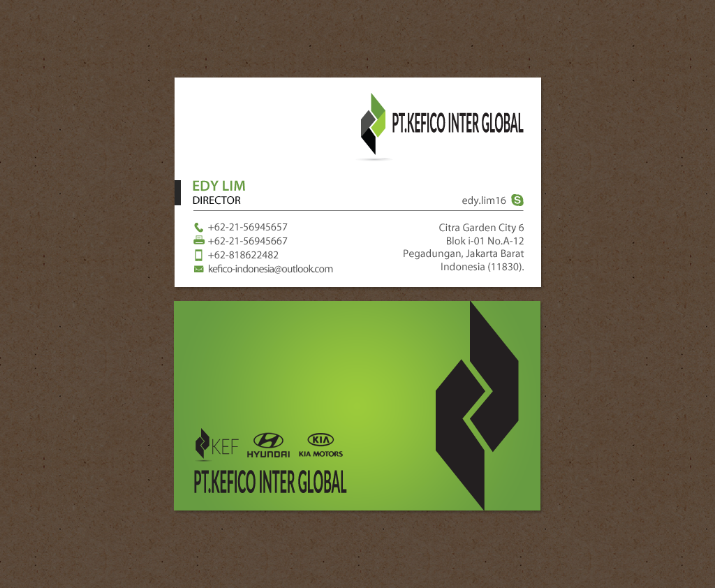 Business Card Design by chandrayaan.creative for PT.KEFICO INTER GLOBAL | Design #13093858