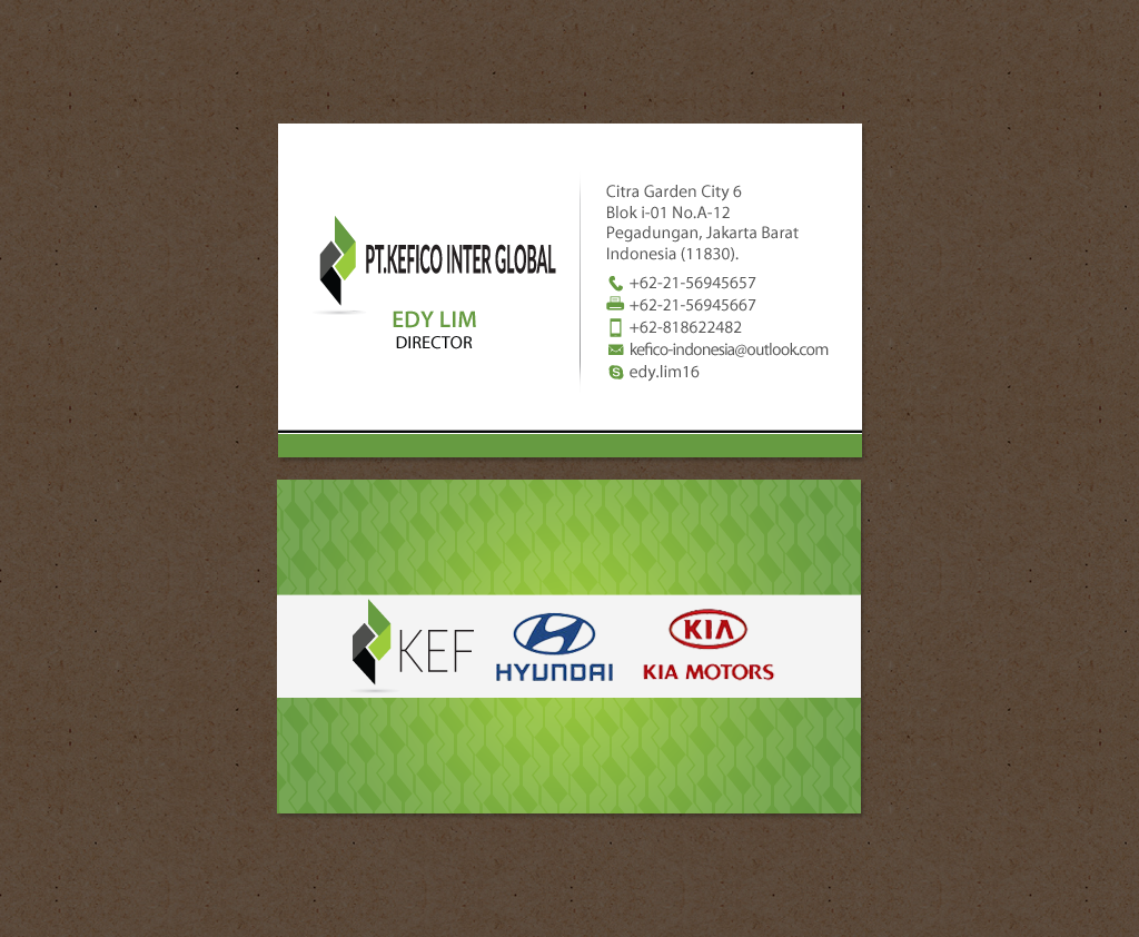Business Card Design by chandrayaan.creative for PT.KEFICO INTER GLOBAL | Design #13093859