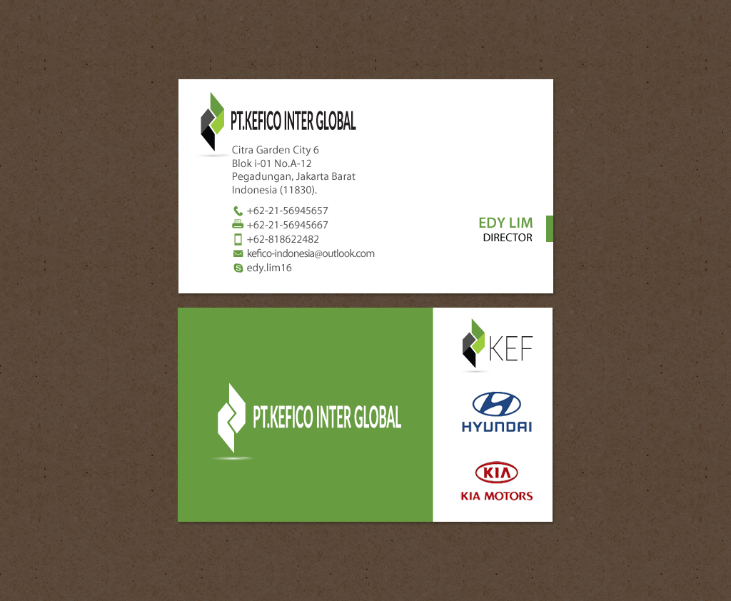 Business Card Design by chandrayaan.creative for PT.KEFICO INTER GLOBAL | Design #13093860