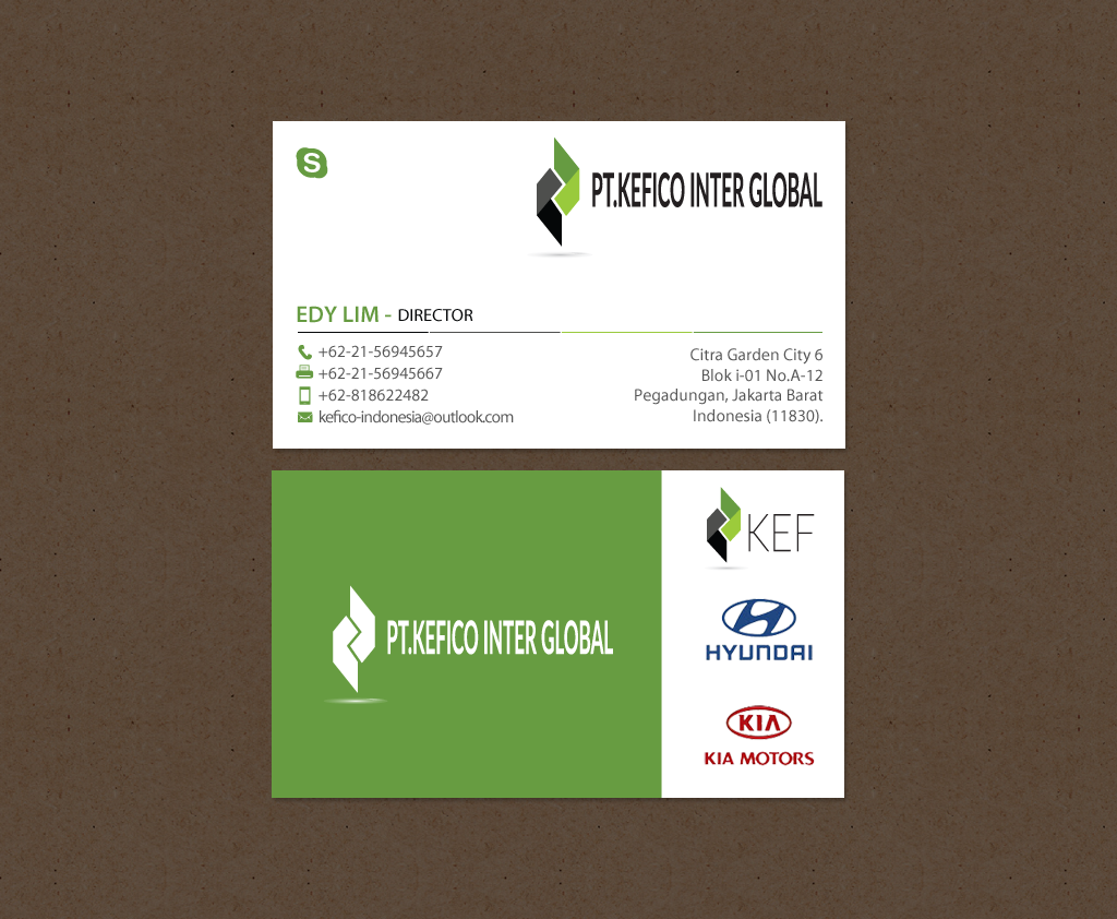 Business Card Design by chandrayaan.creative for PT.KEFICO INTER GLOBAL | Design #13095000