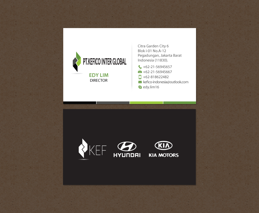 Business Card Design by chandrayaan.creative for PT.KEFICO INTER GLOBAL | Design #13095001