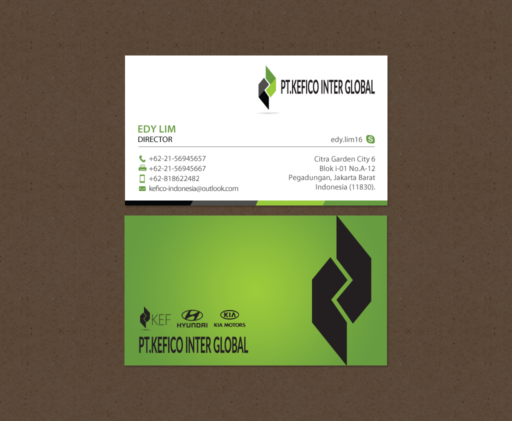 Business Card Design by chandrayaan.creative for PT.KEFICO INTER GLOBAL | Design #13095002