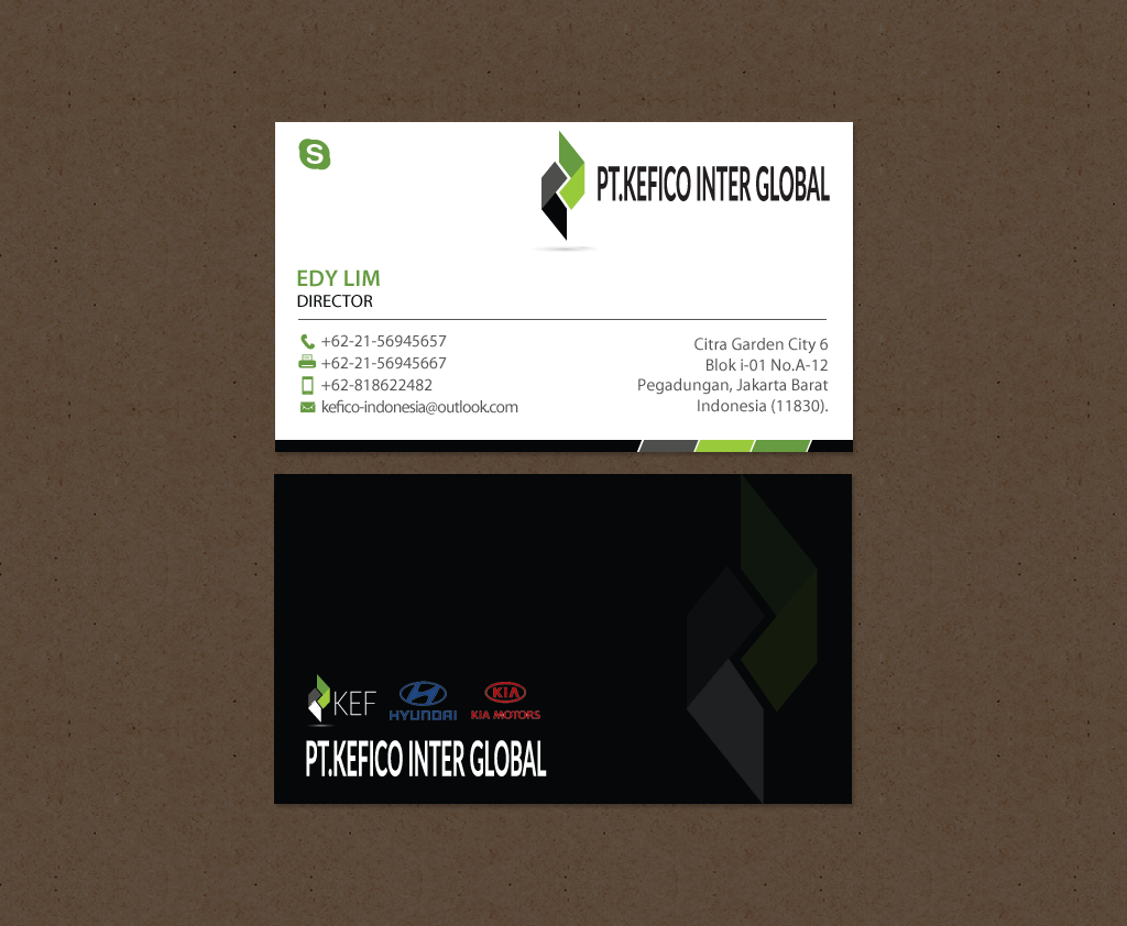 Business Card Design by chandrayaan.creative for PT.KEFICO INTER GLOBAL | Design #13095134