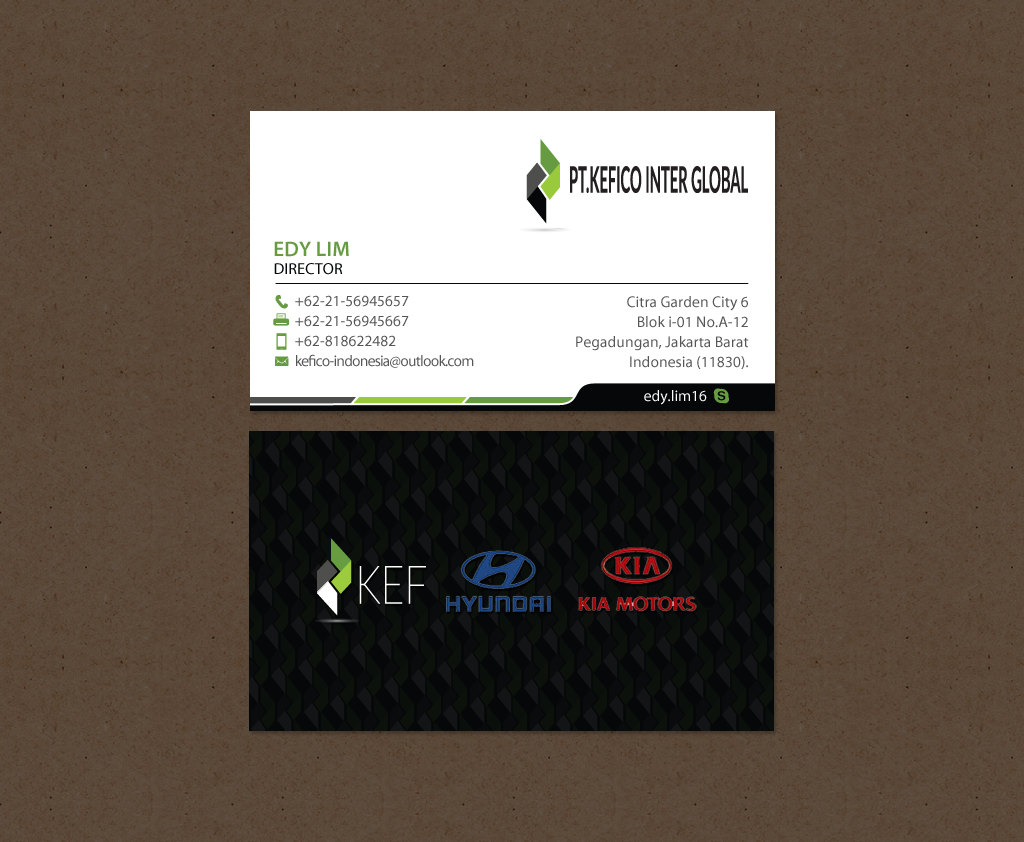 Business Card Design by chandrayaan.creative for PT.KEFICO INTER GLOBAL | Design #13095138