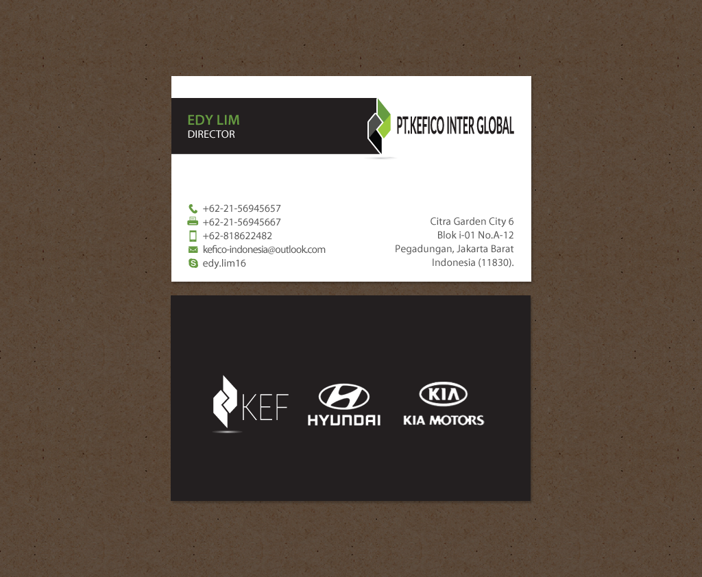 Business Card Design by chandrayaan.creative for PT.KEFICO INTER GLOBAL | Design #13095163