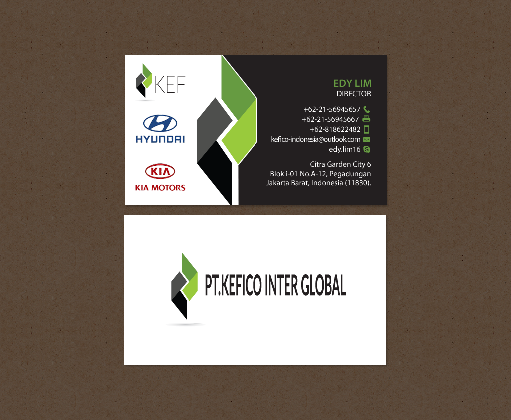 Business Card Design by chandrayaan.creative for PT.KEFICO INTER GLOBAL | Design #13095164