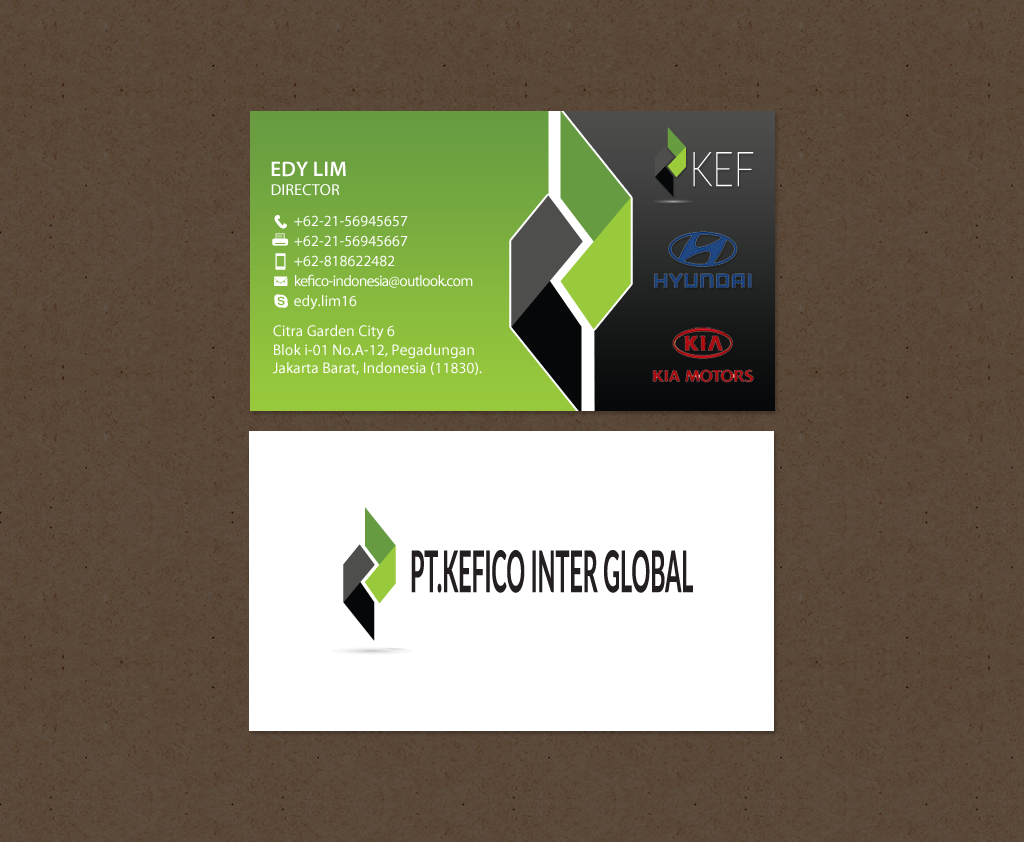 Business Card Design by chandrayaan.creative for PT.KEFICO INTER GLOBAL | Design #13095165