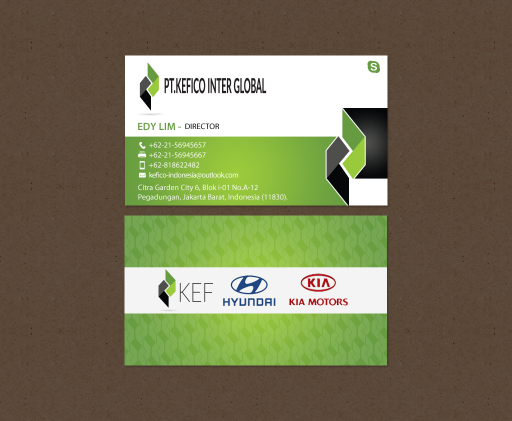 Business Card Design by chandrayaan.creative for PT.KEFICO INTER GLOBAL | Design #13095166
