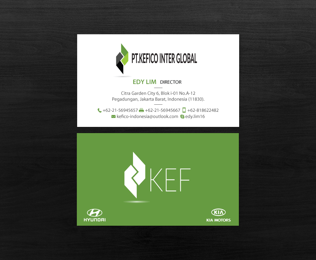 Business Card Design by chandrayaan.creative for PT.KEFICO INTER GLOBAL | Design #13097948