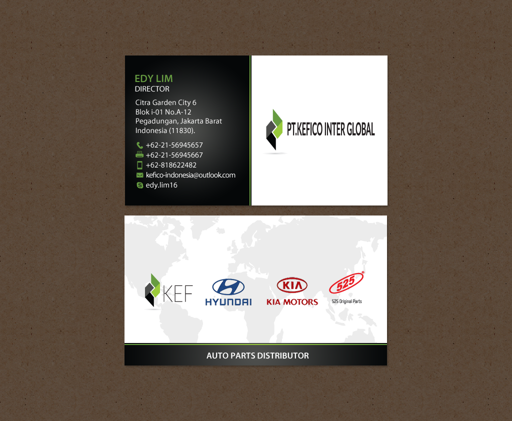 Business Card Design by chandrayaan.creative for PT.KEFICO INTER GLOBAL | Design #13170519