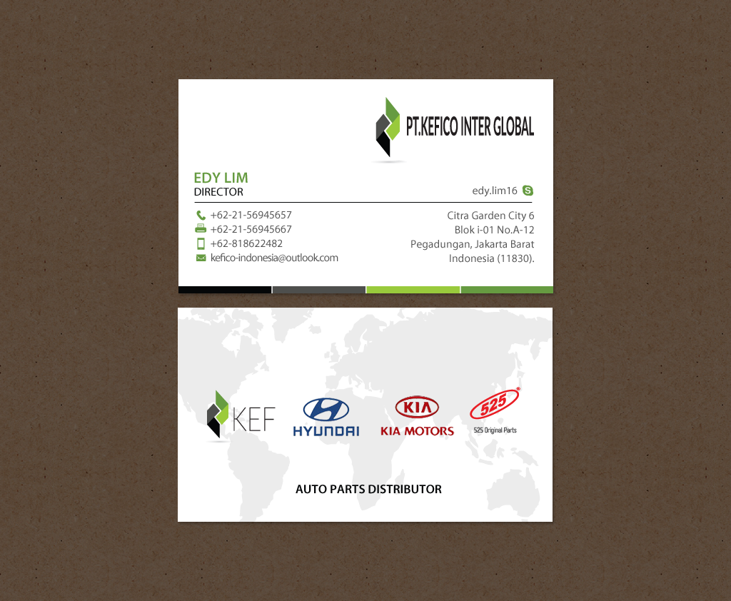 Business Card Design by chandrayaan.creative for PT.KEFICO INTER GLOBAL | Design #13170520